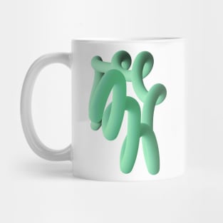 Fluid geometric green abstract shape worm Mug